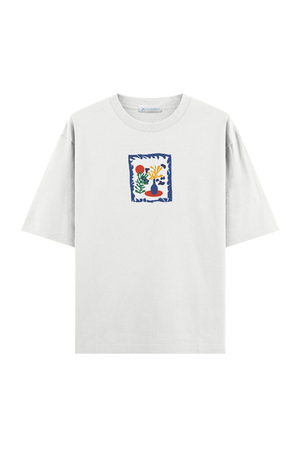 Tricou supradimensionat cu flori (Extra!) Croială largă)