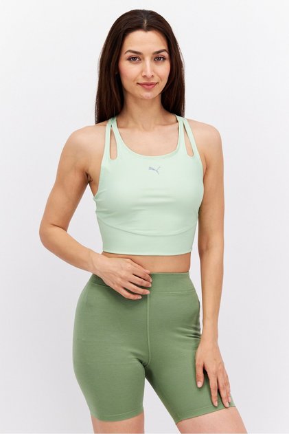 Women Sportswear Fit Sleeveless Training Crop Tank Top, Mint Green