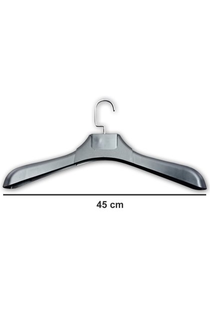 12 Adet Siyah Plastik, Elbise, Ceket Askısı 45 Cm 1.sınıf Kalite, Lüx