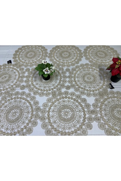 BEJ ÖRME TAKIM 7 PARÇA SUNUMLUK SETİ (RUNNER + SUPLA 6 ADET)
