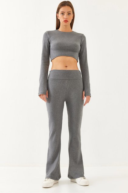 Women's Anthracite Report Spanish Style Flared Pants and Top Set 60251909