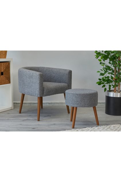 Çay Seti Tekli Koltuk Berjer Ve Puf Takımı (SALON, BALKON, OFİS) 2Li Takım