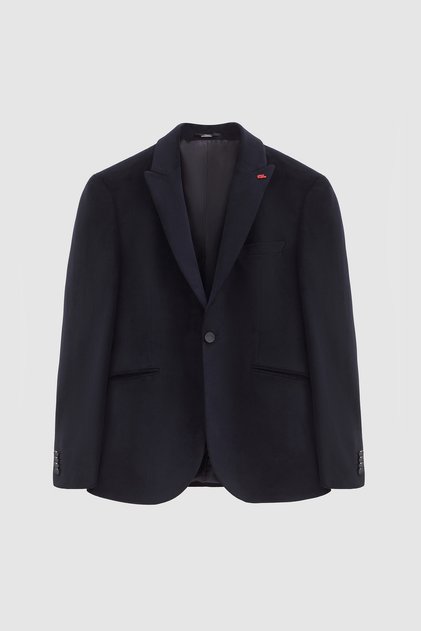 Slim Fit Siyah Kumaş Ceket