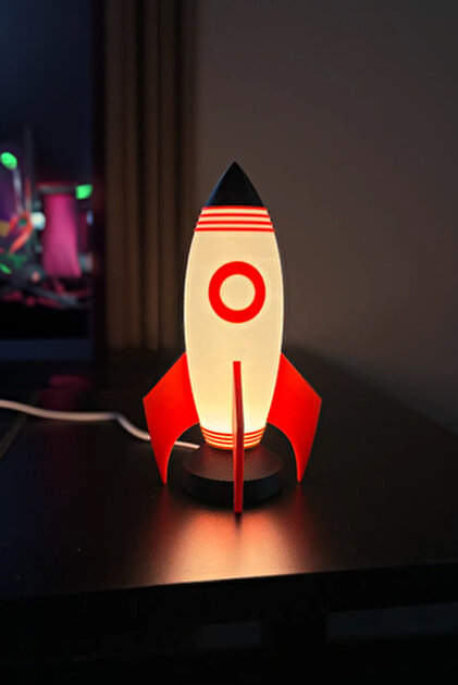 IKEA AFTONSPARV Roket 7 Renk Yanabilen 15x30 cm Çocuk Odası Led