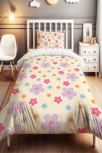Flower Garden Patterned Single Baby Kids Bedding Set