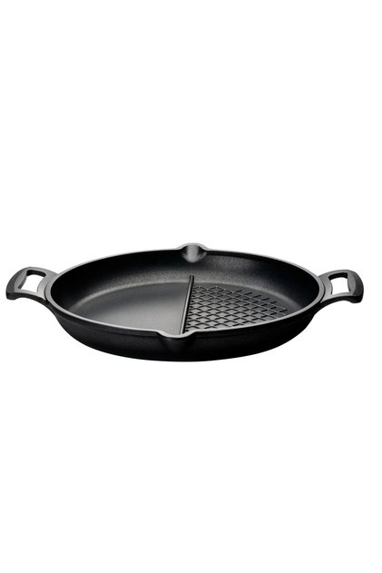 Twins Two Compartment Cast Iron Grill Pan 30 cm
