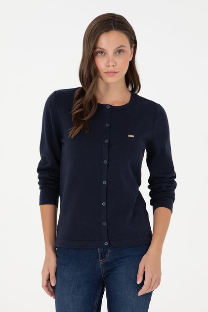 Γυναικεία πλεκτή ζακέτα Navy Blue Basic 50288996 -VR033