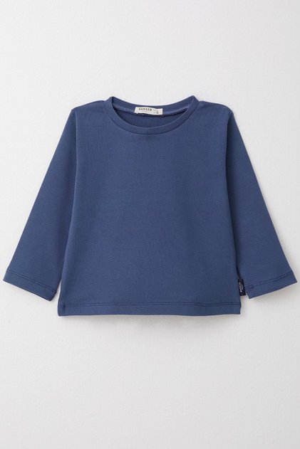 Boy's Long Sleeve T-Shirt Basic 1-4 Years, Indigo