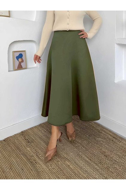 Puff Scuba Skirt Flared Model