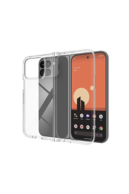 Microcase Google Pixel 9 Pro Fold ile Uyumlu Sert Kristal Kapaklı