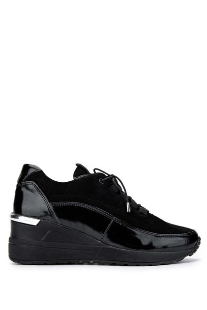 Women's Genuine Leather Black Casual Shoes