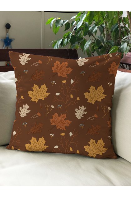Autumn Themed 43X43 Velvet Cushion Cover
