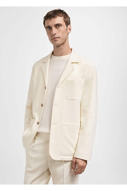 Slim fit İtalyan yünlü blazer ceket