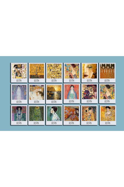 Gustav Klimt Themed Postcard Set (10X10 cm 18 Pieces)
