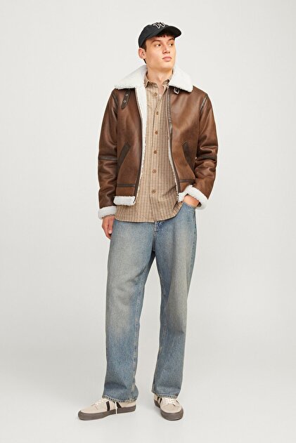 バイカージャケットUSN G-8 AVIATOR JACKET USA34BLK Jack & Jones Jorcole Aviator Jacket Men's Furry Leather Jacket