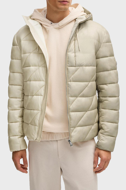 Logolu Regular Fit Su İtici Kapüşonlu Şişme Mont Erkek MONT 50524648 131