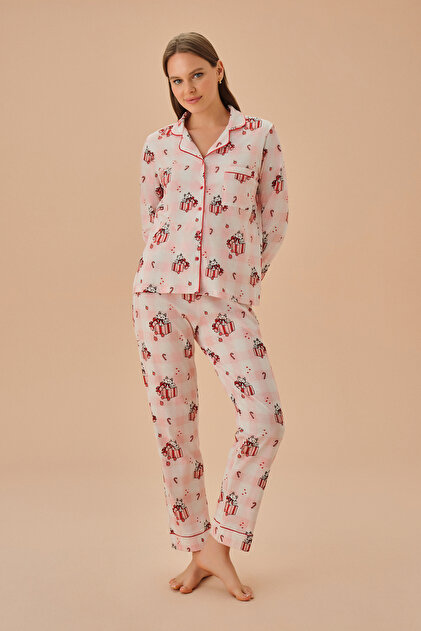 Catmass Gömlek Yaka Pijama Takımı