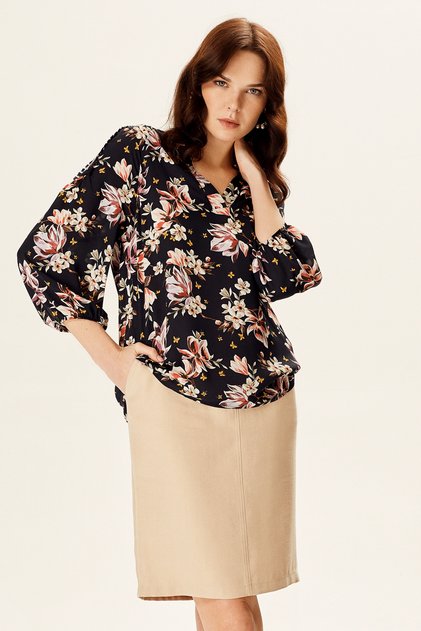 Tassel Detailed Three-Quarter Sleeve Blouse