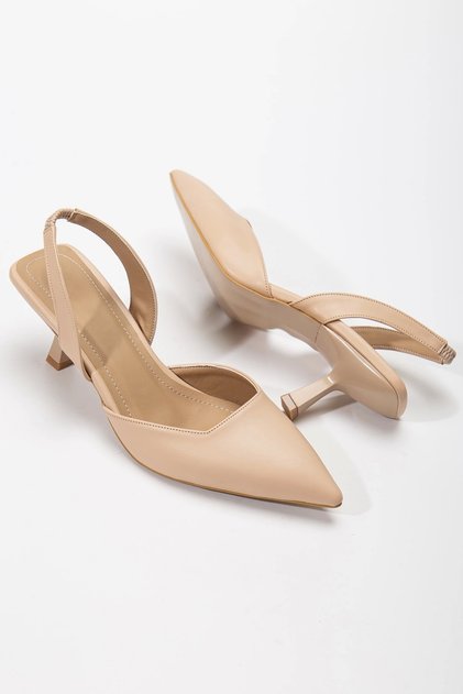 Women's 5 Cm Special Heeled Pointed Shoes Nishantaşı Tan