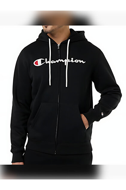 Hotel Kalinga Champion Script Hoodie Black Gold Champion Legacy