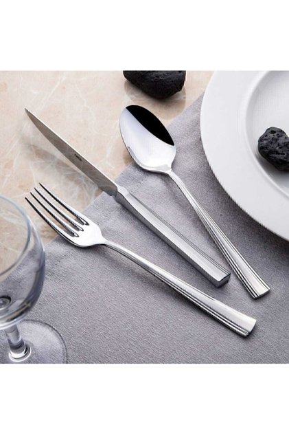 Katre Plain 84 Piece Leather Boxed Cutlery Set