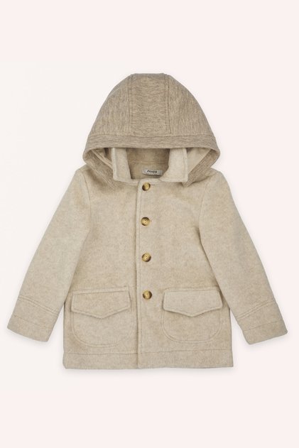 Boy's Hooded Beige Coat