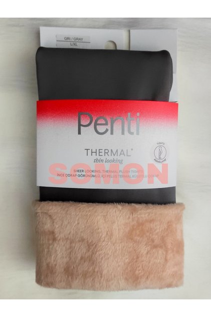 Thermo-Plüschstrumpfhose im dünnen Socken-Look