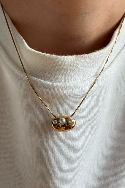 316L Steel Ancient Pearls Necklace
