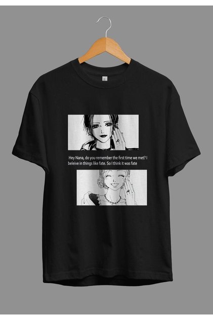 Unisex Loose Fit Black Stones Nana Custom Design Anime T-Shirt