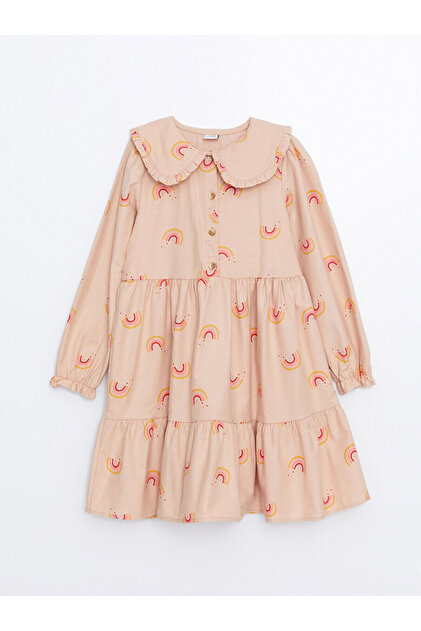 LC Waikiki Kids Beige Baby Collar Girl's Dress- Trendyol