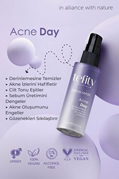 tefity Acne Night Serum Mask Akne Ve Gözenek Karşıtı Gece Serum