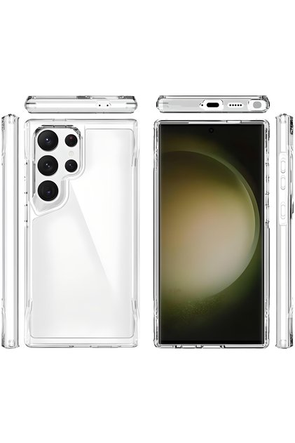 Samsung Galaxy S24 Ultra Compatible Transparent Airbag Case Tank Armor Case Cover - Ultra Protection