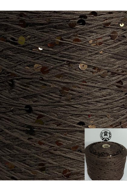 Çanta İpi / Örgü İpi %100 Pamuk 3mm+6mm Karamel İri Karamel Pullu Görsel Net 200Gr