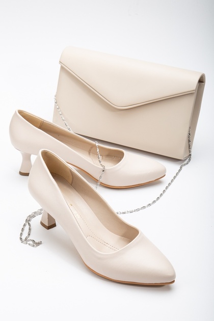 Women's Thin Heeled Stiletto and Bag Set