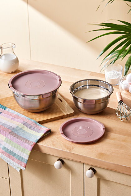 Karaca Mastermaid 2'li Çelik Karıştırma/Saklama Kabı Rosegold