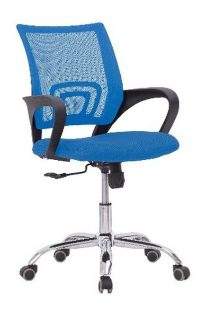 Blue Mesh Task Chair - 360° Swivel, Durable Base, Ergonomic Support, Adjustable Height