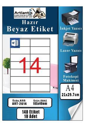 Artlantis A4 Hazır Etiket 63.5x38.1 mm 10 Sayfa 1 Paket Kendinden