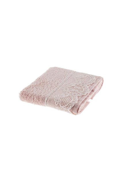 Pamuk Lace 2'li Dantelli El-yüz Havlusu Açık Pembe