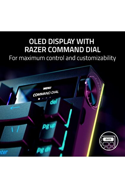 RAZER BlackWidow V4 Pro 75% Kablosuz Oyun Klavyesi: OLED Ekran