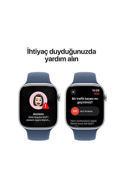 Apple Watch Series 10 GPS 42mm Silver Aluminium Case with Denim