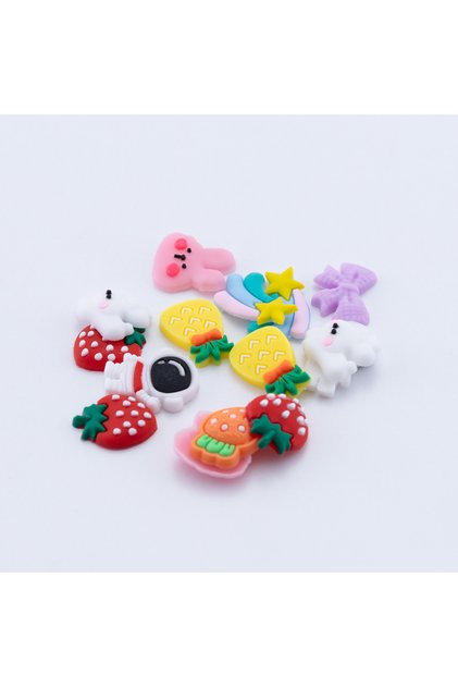 Silicone 3D Adhesive Sticker, Mixed 10 Pieces