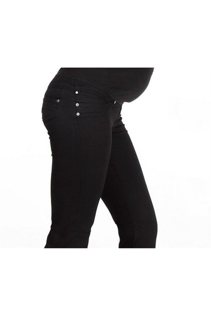 Pregnant Black Canvas Jeans Black