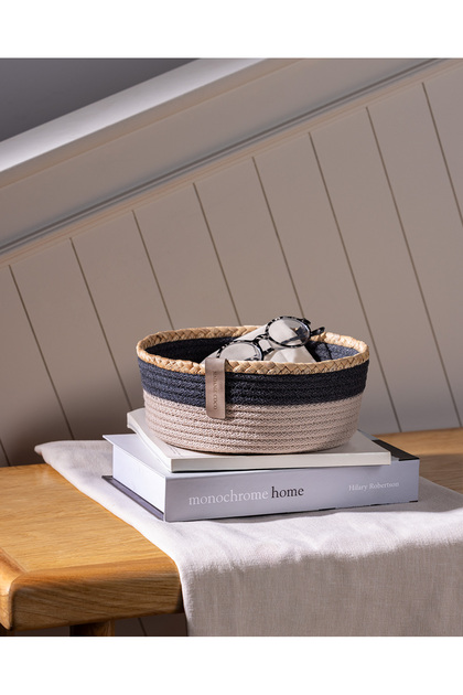 Envol Round Basket - Gray/Beige