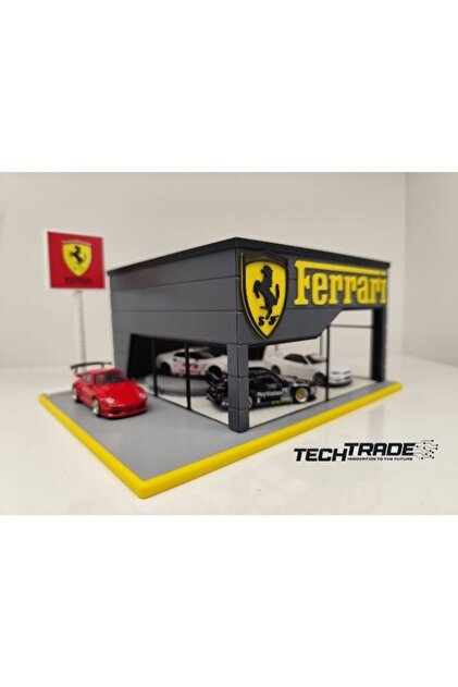 Tech Trade Ferrari Diecast Showroom Garaj Diorama 1:64 Ölçek