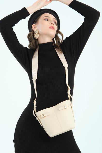 Tokyo Women's Cream Shoulder Bag with Adjustable Strap, Large Compartment, Zipper Pocket, and Magnet Closure