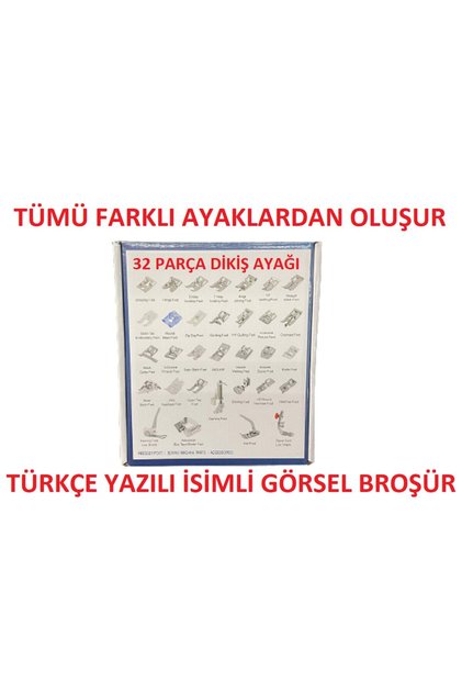 Tasaymakine Özel 32li Ayak Seti Dikiş Makinesi
