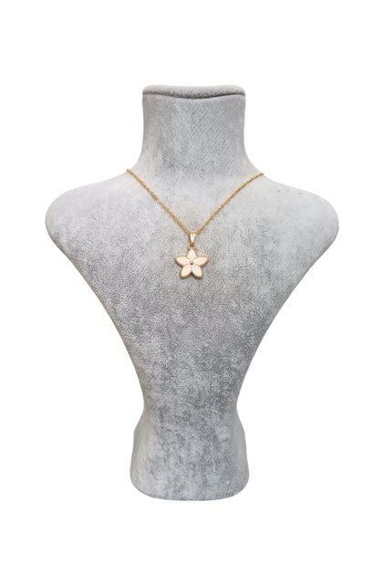 Gold Flower Figured Anti-Tarnish Necklace