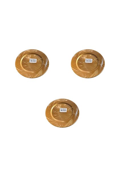Kullan At Parti Davet Sunum Servis Plastik Sert Mika Tabak - 26 Cm. - Altın - 6 Adetlik 3 Paket
