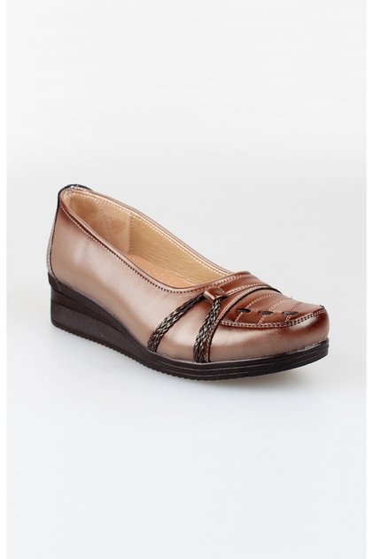 Daily Women's Comfortable and Durable Genuine Leather Inner Cushion Heel(R) System Mink Shoes for Mother C55