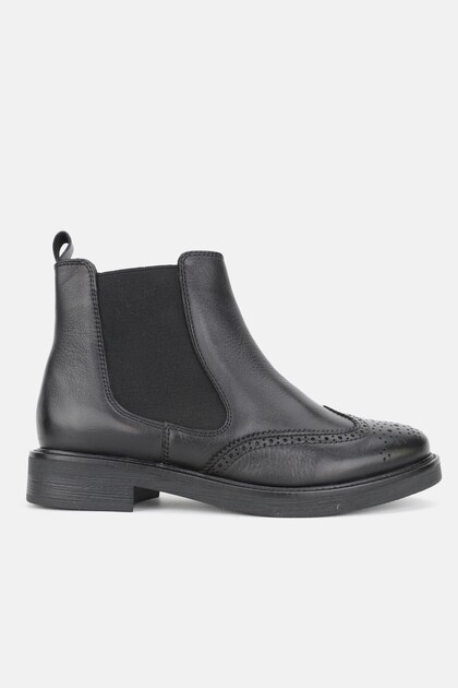 Women's Black Genuine Natural Leather Number 36-41 Short Heel Chelsea Boots & Booties
